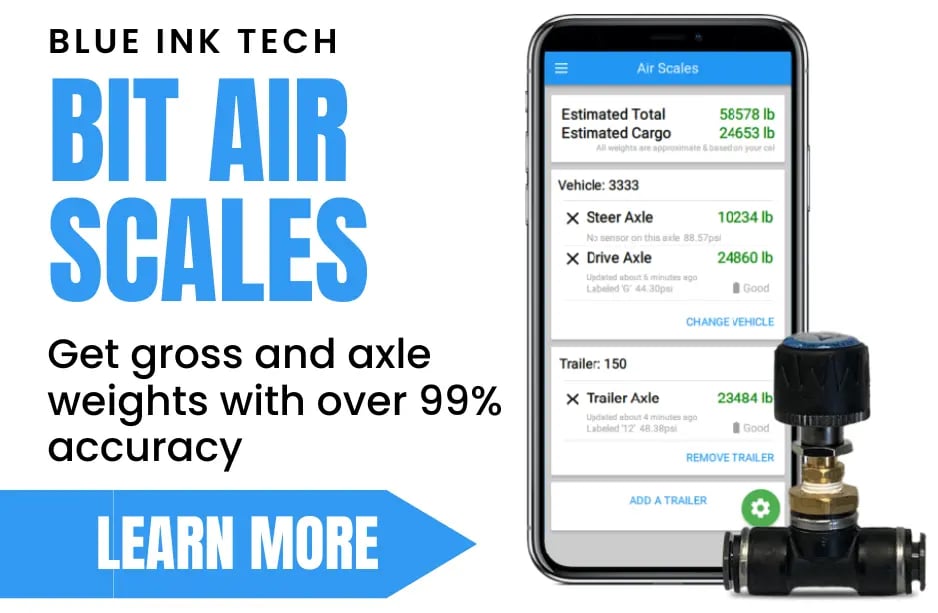 Get gross and axle weights with over 99 accuracy with truck scales by blue ink tech