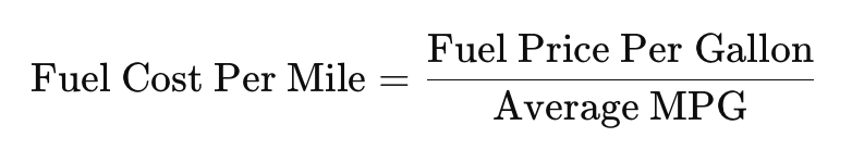 fuel cost per mile formula