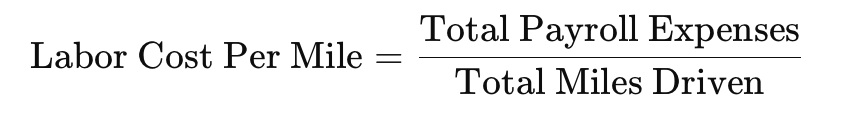 labor cost per mile formula