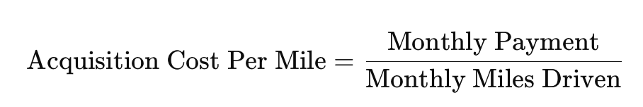 vehicle cost per mile formula