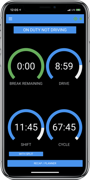 Clocks on the app showing split option